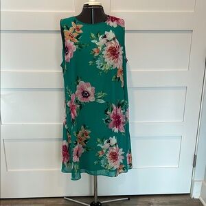 Jessica Howard Green Floral Sleeveless Sundress